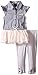 Calvin Klein Girls' Chambray with Tulle Poplin Skirt and Printed Leggings
