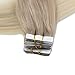 Fshine Tape in Hair Extensions 16 Inch Balayage Ash Blonde to Golden Blonde and Platinum Blonde Tape in Human Hair Extensions 20pcs 50g Straight Natural Remy Hair Tape in Extensions