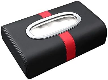 INEBIZ Fashion Sport Style Luxury Leather Tissue Case Holder for Car Dashboard Console Armrest (Red)
