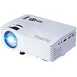 Deeplee DP36 LED LCD Mini Projector, 120" Home Theater Video Projector with AV USB SD Card HDMI for Home Cinema Video Game Courtyard Movie Night Support PC Laptop PS3/PS4 Xbox Wii Projector, White