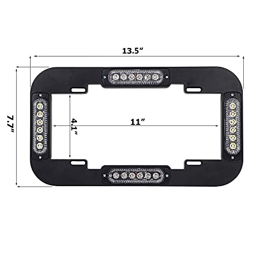 LED Emergency Lights For Vehicles 13.5" License Plate Strobe Lights
