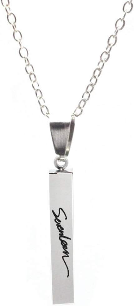 Superior Kpop GOT7 EXO Twice Blackpink Same Paragraph Necklace Titanium Steel Lettering Sweater Necklace Boys Girls Necklace Gifts for Fans(Seventeen)