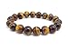 Antiquity Sian Art 8 mm Tiger Eye Beads Stretch Bracelet with Charm Jewelry Bracelet Free Zoom