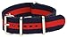 Clockwork Synergy® Classic Nylon Ballistic watch straps bands (20mm, Navy/Red)