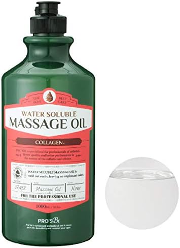 Prozubi Water Solble Massage Oil, Collagen 3.3 fl oz (1 L) (6 Types/2 Sizes) [Body Massage Oil, Water Soluble Aroma Oil, Aroma Massage Oil, Mineral Oil, Body Body, Unscented, Commercial Use]