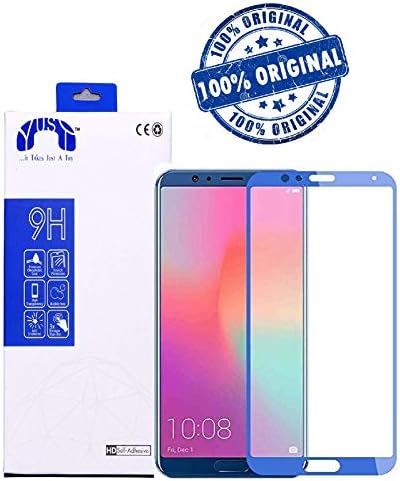 Yust Honor 7X Full Coverage Real 9H 5D Tempered Glass, Full Edge-to-Edge 5D Screen Protector (Blue)