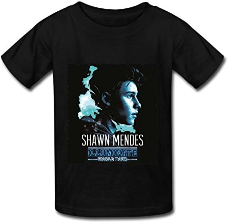 Shawn Mendes Illuminate World Tour 2017 Poster Black T Shirt For Big Boys'Girls'