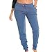 Coco-Limon Womens Jogger, Fleece, Rib Trimming, Side Pockets,Denim,Small