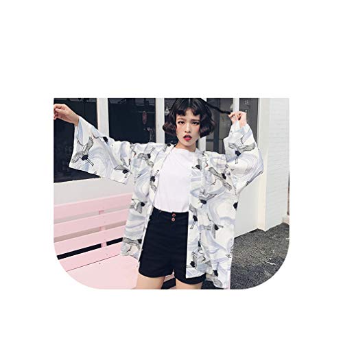 Women Kimono Harajuku Japanese Robes Loose Chiffon Cardigan Kimono Yukata Cosplay Costume,18.9,XXL