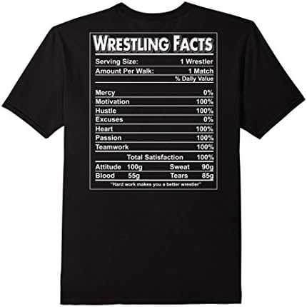 Men's Wrestling Facts Shirt - Wrestling Team Gift Medium Black