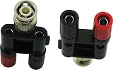 Super Power Supply&reg; BNC Male to 2 Dual Banana Binding Female Posts Plug Jack RF Coax Coaxial Connector Adapter