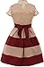 BluNight Collection Little Girls Cap Sleeve Dainty Floral Lace Bow Stripe Necklace Flower Girl Dress