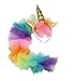 Girl's Rainbow Unicorn Costume with Wings & Headpiece, Medium (8-10)