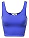 Xpril Basic Solid Sleeveless Crop Tank Tops Royal Blue Size M