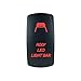 QUNQI STAR 5 pin Laser Backlit Rocker Switch Rock Lights 20A 12V On/Off LED Light Toggle Switch with Jumper Wires Set（ROOF LED Light BAR,Red）