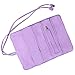 SuoSuo Jewelry Roll,Light Purple Travel Jewelry Roll Bag,Silk Embroidery Brocade Jewelry Organizer Case with Tie Close
