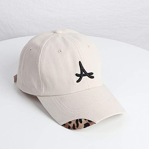zhuzhuwen Hat female leopard bend soft top baseball cap letter embroidered cap male outdoor sun hat 4 adjustable