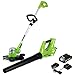 Greenworks 24V Cordless String Trimmer and Blower Combo Pack, 2Ah Battery and Charger Included STBA24B210