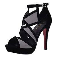 Womens Cutout High Heels Sandals, lkoezi Lady Peep Toe Platforms Ankle Strap Platform Block Heel Stiletto Sandals Party Shoes