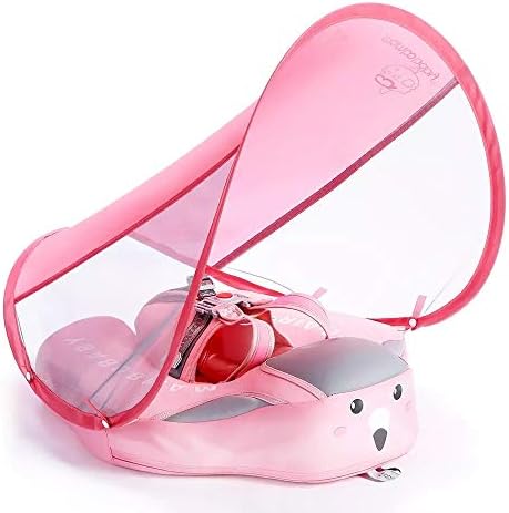Yimeng Waterproof Cover Infant Pool Float Baby Solid No Need Inflatable Baby Pool Swimming Ring Floating Float Swimming Pool Toy for Bathtub and Float Baby Floats for Poolr with Canopy Pink