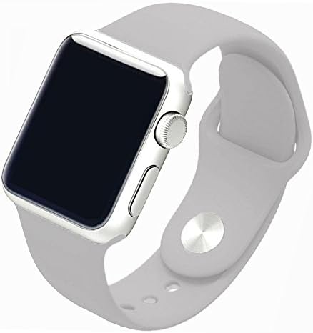 Sport Band for Apple Watch 38mm S/M, Soft Silicone Strap Replacement Bands for Apple Watch Sport, Series 3, Series 2, Series 1 (38mm Cloud Grey)