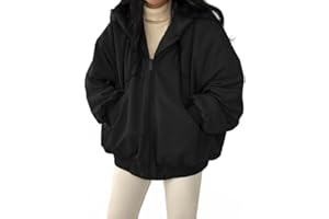 EMMIOL Womens Winter Coats Hooded Fleece Puffer Reversible Long Sleeve Oversized Full Zipper Warm Jackets