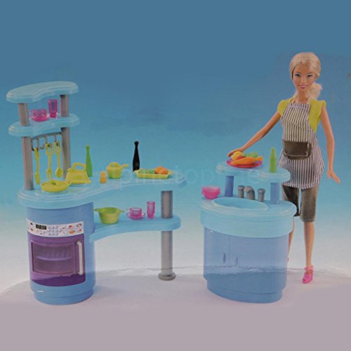 1/6 Dollhouse Miniatures Playkit for Barbie Doll Kitchen Cooking Furniture