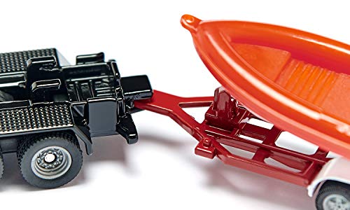 siku 1683, Volvo Abrollkipper mit Kran, Metall/Kunststoff, Orange/Türkis, Abrollbare Mulde, Drehbarer Kran – Bild 5