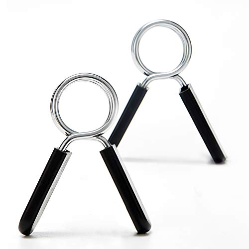 Hotop 1 Inch Dumbbell Spring Collars Barbell Clamps Sports Spring