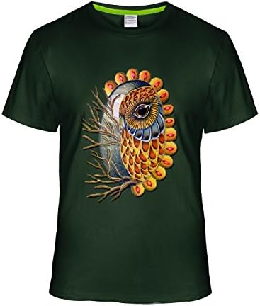TaDey Owl Beautiful Egg-Shaped Image Tees for Man XXL deepGreen