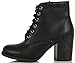 Soda Women Korman Cute Chunky Lace Up Leatherette Zipper Ankle Bootie