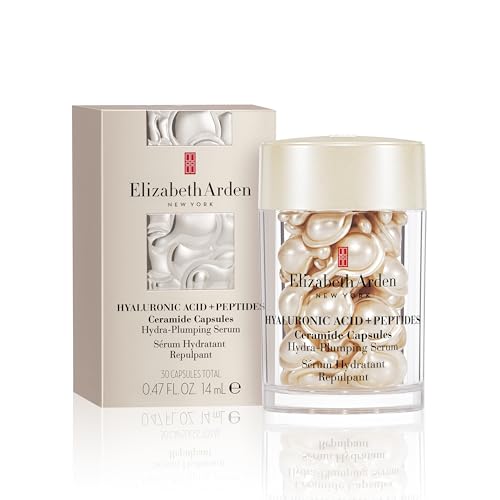 Elizabeth Arden - Capsules d'Acide Hyaluronique + Peptides et Céramides, Sérum Hydratant et Repulpant, Formule Soyeuse et Légère pour une Peau plus Lisse et plus Rebondie, pour Tous Types de Peau