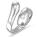 Sterling Silver Contemporary Design Elongated Teardrop Spoon Ring - Size 9