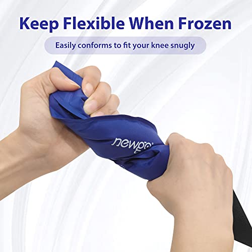 NEWGO Knee Ice Pack Wrap for Sports Injury, Reusable Gel Ice Pack for Knee | Hot & Cold Compress for Post Knee Surgery, Knee Joint Pain, Arthritis, Swelling, Meniscus Tear, ACL