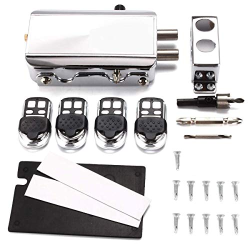Electronic Deadbolt Door Lock, Smart Wireless Anti-Theft Home Security Keyless Deadbolt Access Control System with 4 Remote Control