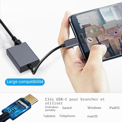 USB C to RJ45 Ethernet 1000Mbps Chromecast Charging Adapter (up to 100W Power) for Chromecast Phone Mac-Book Air Mac-Book Pro & Windows with Charging Port