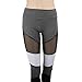 Oksale Womens Mesh YOGA Running Sport Pants High Waist Workout Leggings Fitness Trousers (XL, Gray)
