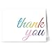 Note Card Cafe Thank You Cards with Aqua Blue Ocean Envelopes | 36 Pack | Rainbow Letters Thank You | Blank Inside, Glossy Finish | for Greeting Cards, Occasions, Birthdays, Gifts