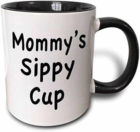 3dRose EvaDane - Funny Quotes - Mommy's sippy cup - 11oz Two-Tone Black Mug (mug_149872_4)