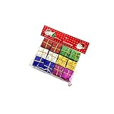 Potelin 12PCS Set Glistening Gift Boxes with Gold Wire Assorted Colors Miniature Christmas Ornaments Christmas Tree Pendant Decoration