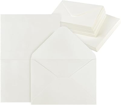 Mocraft 60 Blank Cards and Envelopes White A6 Set 60/60 250gsm