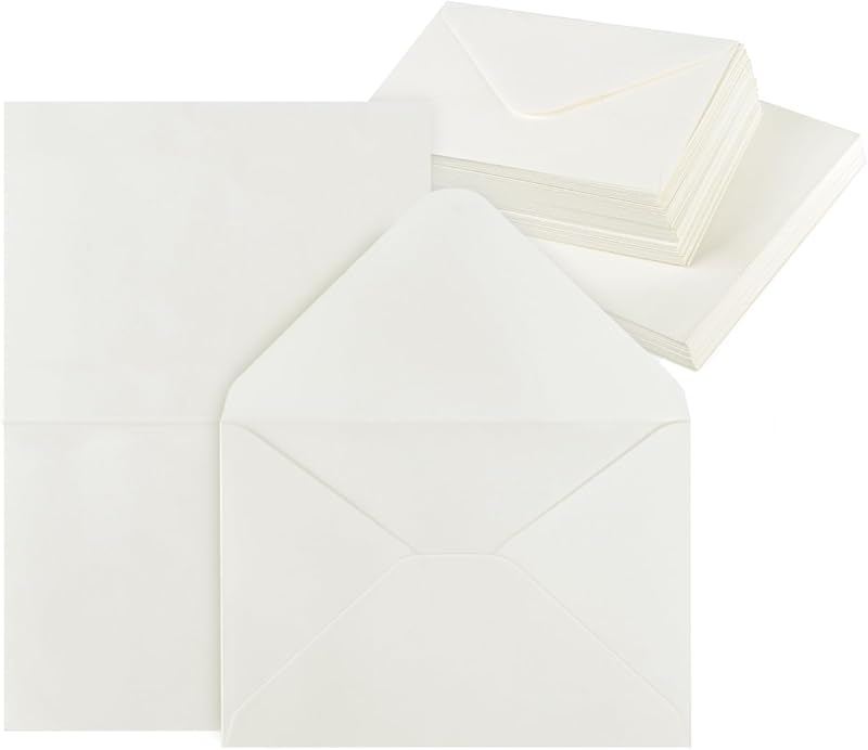 Mocraft 60 Blank Cards and Envelopes White A6 Set 60/60 250gsm