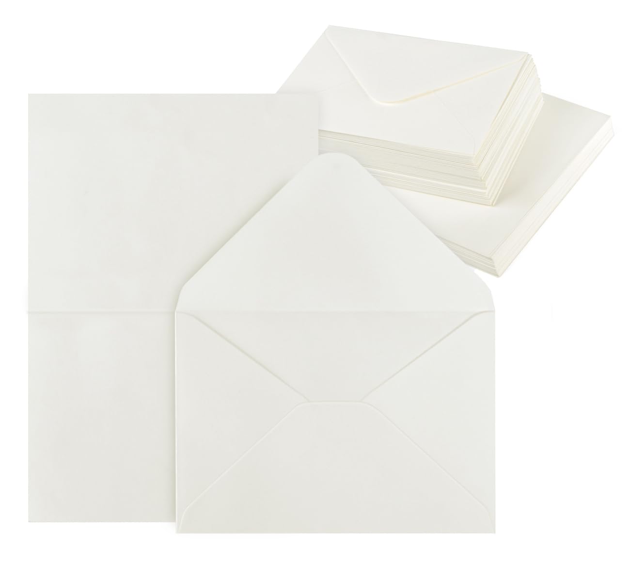 Mocraft 60 Blank Cards and Envelopes White Invitation Envelopes with Folding Plain Cards for Making Wedding Invitations, Birthday, Holiday, Greeting Cards