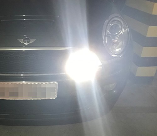 iJDMTOY Black Finish LED Rally Driving Lights with Halo Ring LED Daytime Running Lamp Assembly For MINI Cooper