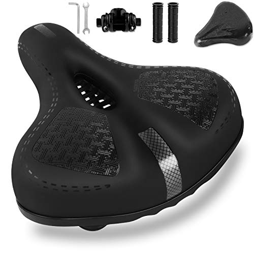 MLIAIMCE Bike Saddle Oversized Bicycle Saddle Bounce Memory Foam Comfortable Waterproof Breathable Hollow Ergonomic Saddle Road Bike MTB Saddle for Men Women Kids 11