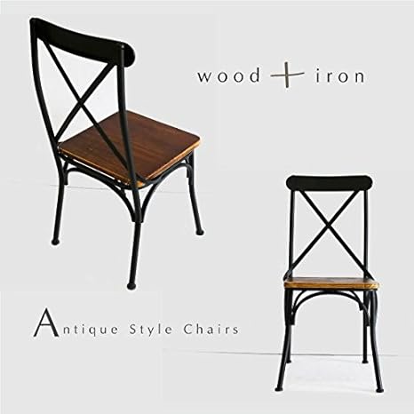 Amazon チェア アンティーク ダイニングチェア おしゃれ ウッド アイアン 一脚 北欧 レトロ モダン シンプル 椅子 いす イス チェアー ダイニングチェア オンライン通販