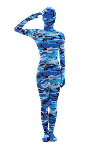 Danlier Halloween Cosplay Costume Full Printed Navy Camouflage Bodysuit Lycra Spandex Zentai