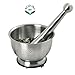 NewlineNY Stainless Steel Hand Masher & Bowl, Mortar and Pestle Set