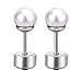 LUXU kisskids 316L Freshwater Pearl Stainless Steel Plug Earrings for Kids Teen Girls Women