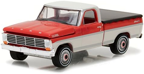 NEW 1:64 GREENLIGHT HOBBY EXCLUSIVE - RED WHITE 1967 FORD F-100 WITH BED COVER Diecast Model Car By Greenlight